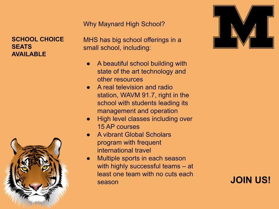 Reasons to choose Maynard High School