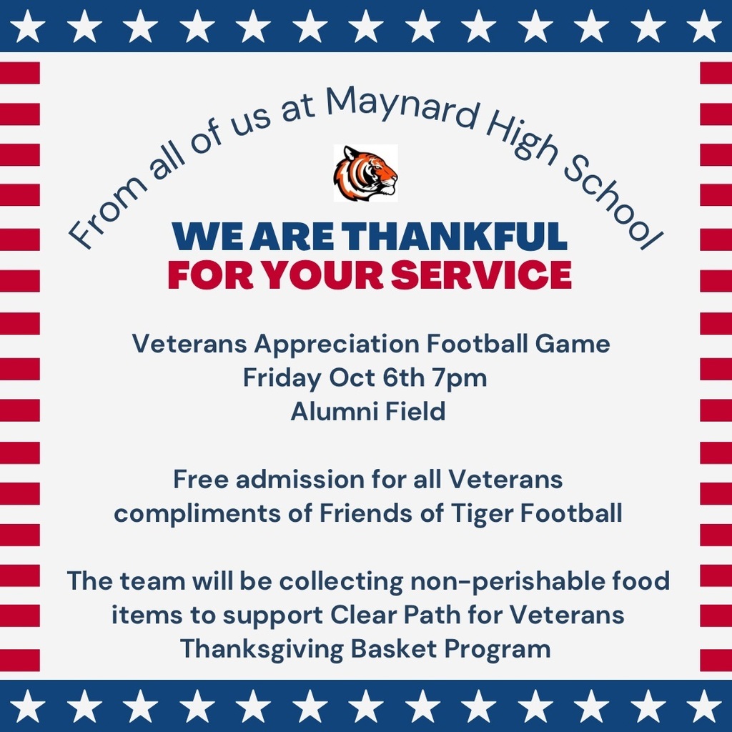 Veterans Appreciation Football Game October 6th 7 PM.  Veterans enter free.